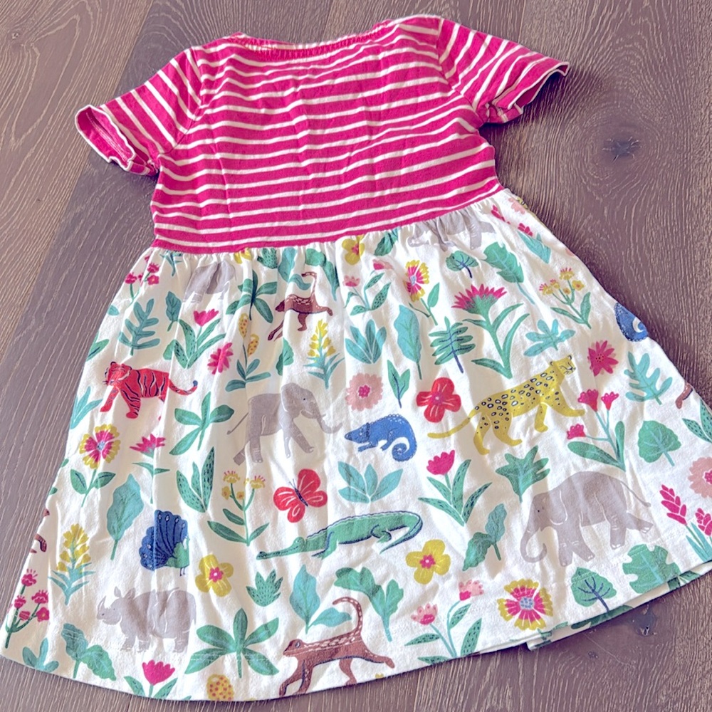 Mini Boden Pink Striped Jungle Dress - Picture 5 of 5